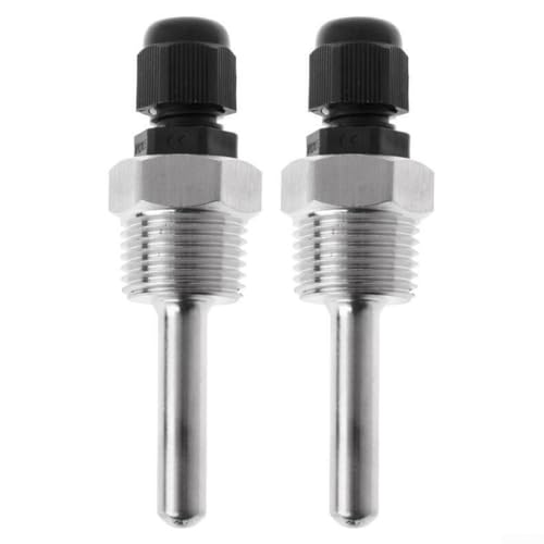 Thermowells, G3/4-Zoll-Gewinde, Edelstahl, Tauchhülsen für Temperatursensoren (8 x 50 mm), 2 Stück
