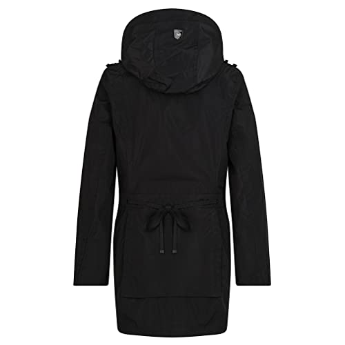 Knuffelwuff Damen Übergangsjacke - Leichte wasserdichte Jacke Lexington Größe: M / 38 Schwarz - Atmungsaktive Regenjacke mit extra vielen Taschen für Outdoor, Wandern, Reisen, Gassi gehen
