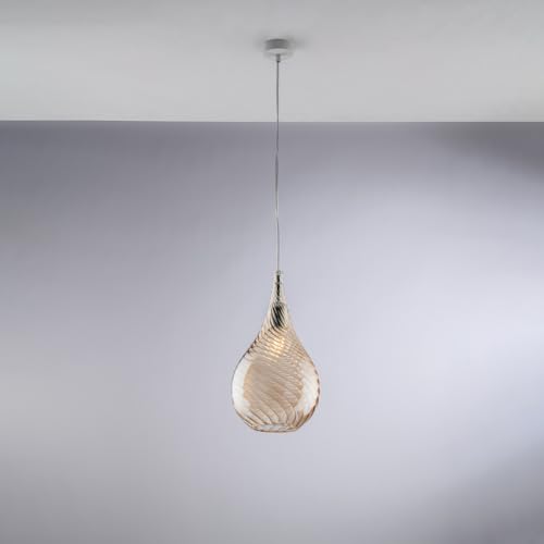 Suspension Pluvia Iron en verre pyrex ambré 1 lumière BL264-S1-AM
