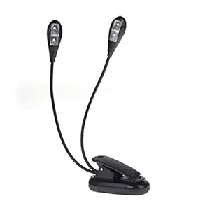 ZDAMN Muziek Stand Lichten Muziek Stand Lichten USB Leeslampje 2 Dubbele Armen 4 LED Clip On Licht Lamp Leeslampje…