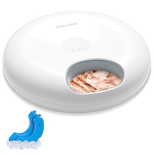 Futterautomat Katze Nassfutter Katzenfutter Automat: Futterspender Katze mit Programmierbarem Timer und Kuehlung - Trockenfutterspender f&uuml;r 6 Mahlzeiten f&uuml;r Haustiere