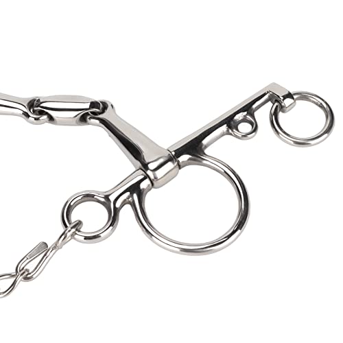 Broca Pelham para cavalo em aço inoxidável, resistente à roedura, facilidade de controle, boca artic