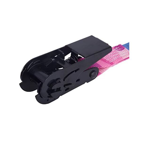 Sandax 4er-Set Spanngurte mit Ratsche pink-Camouflage, Zurrgurte belastbar bis 900kg, nach DIN EN 12195-2, LÃ¤nge 6m, Breite 25mm, hochwertige Einteilige Ratschengurte/Ratschenspanngurte, Zurrgurt Set – Bild 4
