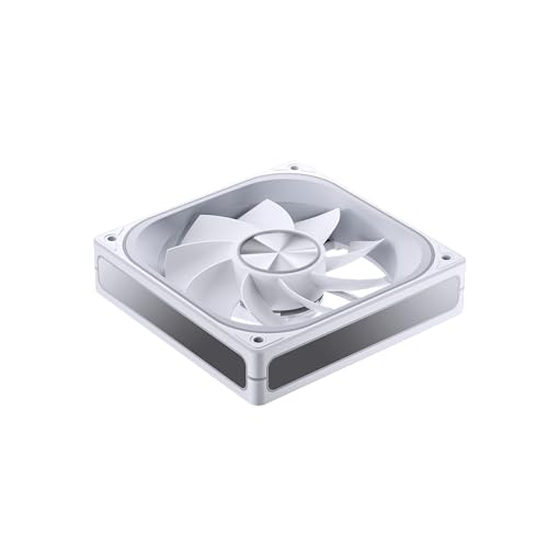 Image of JONSBO ZA-120WR (Reverse) PC Case Fan, Reverse Blade,Silent Computer ARGB Fan with 4-Sides Infinity Mirror 1800RPM, PWM Integrated M&F Head,Aluminum Nameplate, 28MM Thick,White