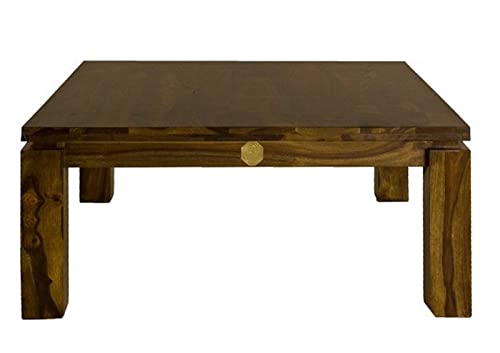 Massivmoebel24.de | Metro Life eleganter Couchtisch aus Sheeshamholz #175 - Life Honey lackiert | 90x90x45 cm | Massivholztisch Fernsehtisch Beistelltisch