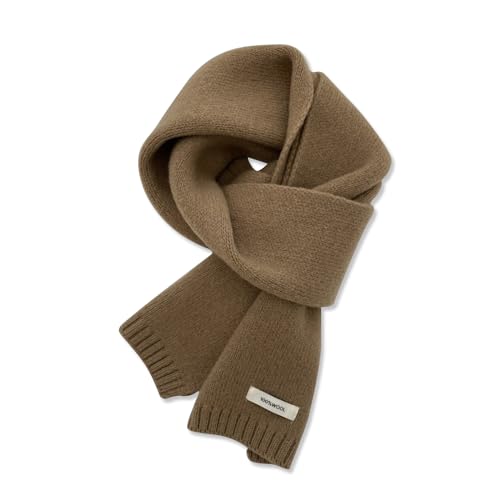 LumiSyne Invierno Bufandas De Lana De Punto Para Mujer Hombre Color Sólido Clásico Punto De Canalé Larga Bufanda De Cuello Pashmina Suave Cálida Bufanda De Collar 150×20cm