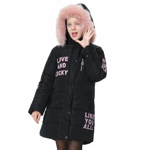 Manteau D'hiver Doudoune Pour Fille - Capuche Fourrure, Coupe Mi-longue, Chaud Et Pratique - 3 à 8 Ans
