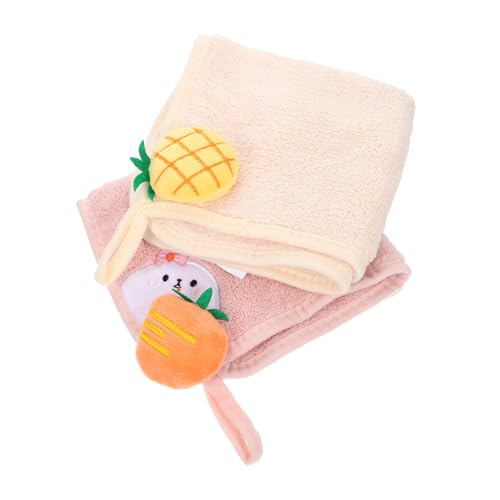 VOSAREA 2piezas Toallas Colgantes de Coral de Absorbente Secado Rápido para Cocina y Baño con Diseño Decorativo y Bordado Suaves y Prácticas para Manos Colores Rosa y Beige