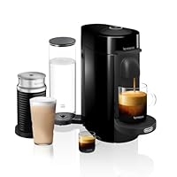 Nespresso VertuoPlus Coffee and Espresso Machine by De'Longhi with Milk Frother, Ink Black