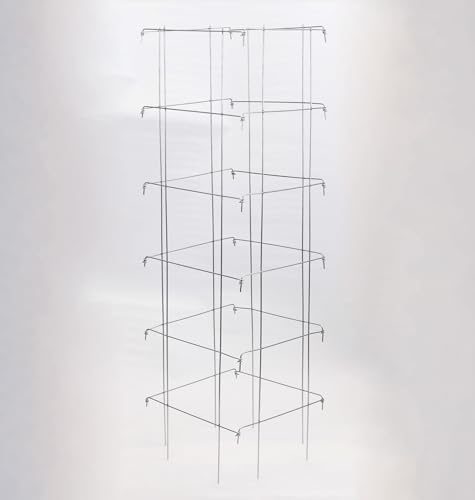 Burpee Medium Heavy Gauge Tomato 3 Cages for Plant Support in Garden, 14' x 14' x 48', Silver