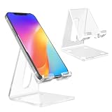 KBPNO Acrylic Phone Stand, Portable Clear Cell Phone Stand, Compatible with Phone 16 15 14 13, Android Smartphone, Pad, Desk Accessories
