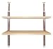 Produktbild Teleskopregal Küchenregal Regal 2 Ablageböden Holz individuell höhenverstellbar - befestigen ohne Bohren (Fichte)