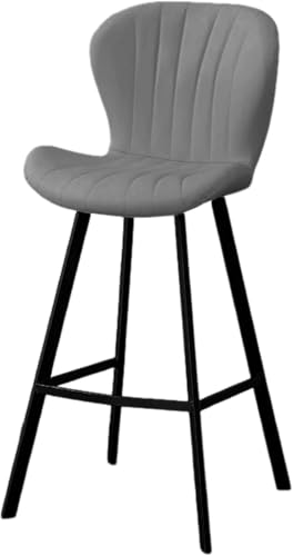 Tabourets de bar confortables à dossier rembourré et assise grise de 24 pouces