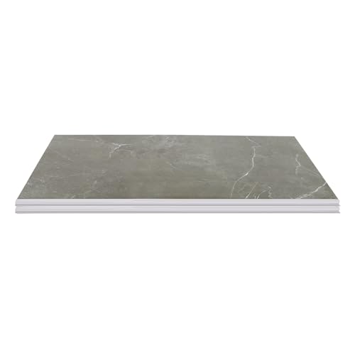 Sol en vinyle PVC autocollant gris de 60 x 30 cm avec revêtement de cuisine ignifuge