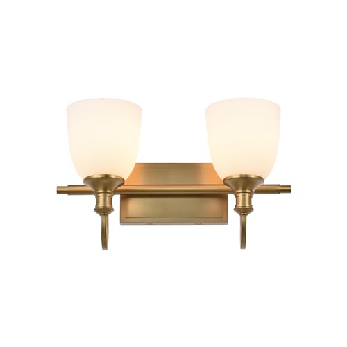 Hanaloa 2 Light Aged Brass Vintage Bathroom Vanity Light Fixtures by Hanaloa - Used condition - Image 3
