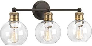 Hansford Collection Antique Bronze Three-Light Vintage Bath Vanity Light