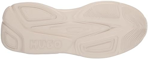HUGO Leon Modern Running Sneaker in Shiny Nylon Finish Light Silver | Image 3