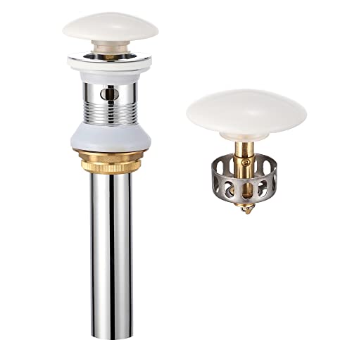 Albriya Vessel Sink Drain,Bathroom Popup Drain With Detachable Basket
