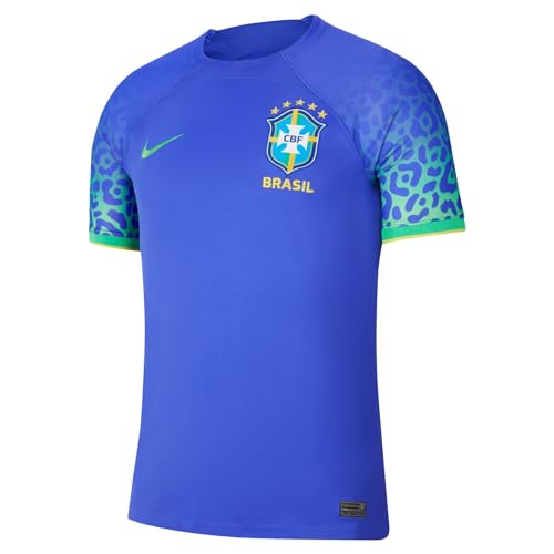 NIKE Brasil - Camiseta para hombre 22/23 (as1, alpha, xx_l, regular, regular), Paramount Azul/Chispa Verde/Chispa Verde