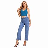 HappyDecor Women's Casual Wide Leg Pants Jeans Stretch Floor Pants, Fashion Sports Pants (as1, Alpha