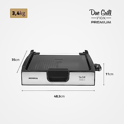 Chapa Due Grill Premium, Mondial, Preto/Inox, 1270W, 220V - G-10