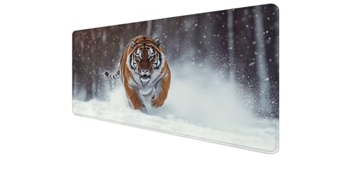 Tapis de souris tigre grand format finitions haut de gamme bords cousus