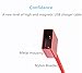 DRX [2-Pack 2.6ft] DR Magnetic USB Charger Cable, Double-Braided Nylon Fast Charging Cable. (Red)