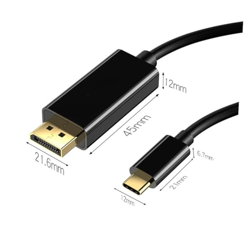 Cable tipo c a displayport VILLCASE con transmisión de vídeo fluida de 1.8m 5