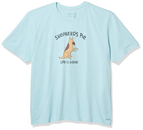Life is Good Mens Crusher Pet Graphic T-Shirt, Pie Beach Blue, Large