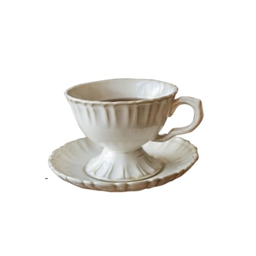 Tasse à café et soucoupe céramique émaillée pour thé rétro européen