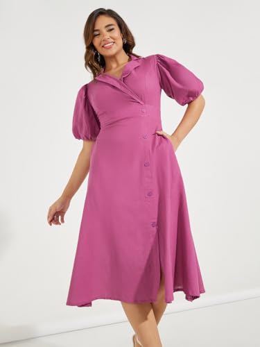 Image of Styli Women's Cotton A-Line Midi Dress