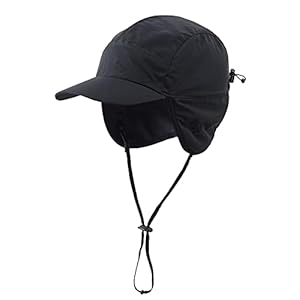 Home Prefer Waterproof Men’s Winter Hats Warm Fleece Lined Earflaps Baseball Cap