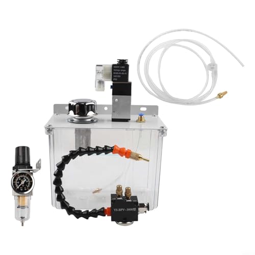 Sistema de niebla refrigerante CNC, Pulverizador de aceite de máquina herramienta, Enfriador de pulverización de lubricación 3L, Construcción de PVC y metal, Opción de válvula solenoide de 24V 110V