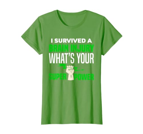 I Survived Brain Injury Awareness, TBI, Brain Injury Survivor T-Shirt, Women, Grass Green, Large
