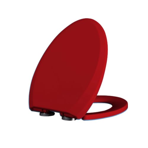 Giural Toilettendeckel Mit Absenkautomatik, Farbiger WC Sitz Einfache Montage Und Sauber, Klodeckel Abnehmbar Quick-Release-Funktion, WC Brille Aus PP Antibakterielle,Rot
