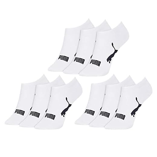 PUMA Kit 9 Pares Meia Invisível Sapatilha Adulto Feminina, 9 Branca, 34-39