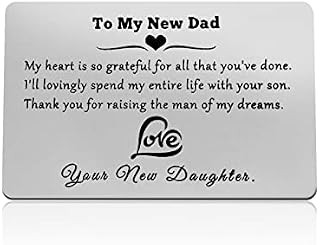 Father of The Groom Gift from Bride Father-in-Law Gift Metal Wallet Card Wedding Gifts for Father in Law Wallet Card to My New Father in Law Gifts from Daughter in Law Birthday Fathers Day Card Gifts