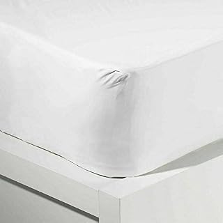 Protector Cover Fitted Sheet Bed Cover Vinyl Plastic Waterproof Fitted Bed Sheet Mattress Protector Cover Extra Deep Vinyl Plastic Soft Breathable Mattress Cover Elastic Fitted Non-Allergenic (Single)