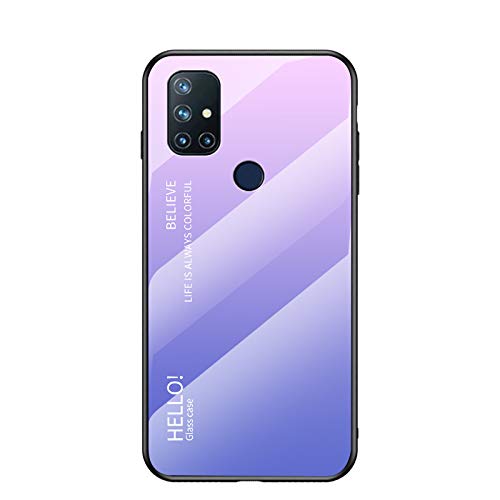 MJGOGO Gradient Color Anti-Scratches Glass Case Compatible for OnePlus Nord N10 5G (2)
