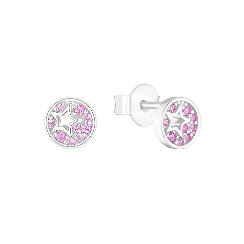 s.Oliver Orecchini a perno in Argento 925 Gioielli da orecchio per bambine, con zirconi sintetici, 0,6 cm, Argento, stella, in confezione regalo, 2036818