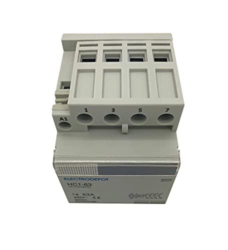 Electrodepot 934040 60 Amp 4 Pole Normally Open Contactor, 110-120V Coil, Motor Load 40A, Lighting 63A Bundle With Slotted Steel Zinc Plated Din Rail thumb #5