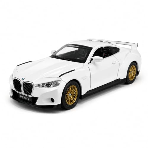 Image of Wizplex MSZ BMW 3.0 CSL 1:43 Scale Officially Licensed Die Cast Metal Car - Pull Back Sports Coupe with Openable Front Doors, Collectible Showpiece for Kids 6+ & Car Enthusiasts