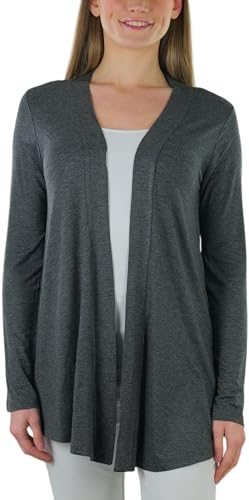 Image of ToBeInStyle Womens Open Front Long Sleeve Lightweight Asymmetrical Draped Cardigan with Side Pockets