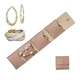 Generico Mini bolsa de joyería de viaje - Estuche para joyas con hebilla - Bolsa pequeña para collar - para collares, anillos, pulseras, pendientes, viajes