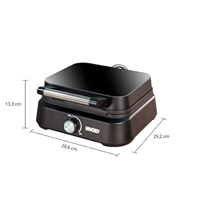 Unold 48275 Belgisches Waffeleisen Brüssel - Doppel-Waffelautomat, Temperaturregler zur Einstellung des Bräunungsgrades, Antihaftbeschichtete Platten, Teigauffang- Vorrichtung, 1.500 Watt, Schwarz – Bild 4