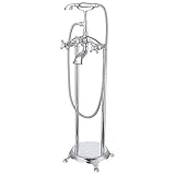 HOME DELUXE - Design Standarmatur - RETRO - Höhe: 100 cm, inkl. Handbrause I freistehende Armatur Wannenbrause Wanneneinlass