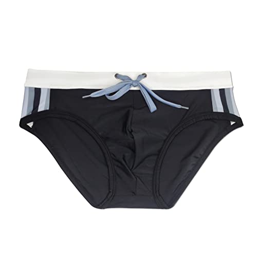 UXH Men Push-Up Pad Swimming Briefs Padded Stripes Sexy Swimwear Sunbath Surf Beach Shorts4