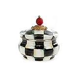 MacKenzie-Childs Courtly Check Squashed Pot, Cute Tea Storage, Flour or Sugar Container