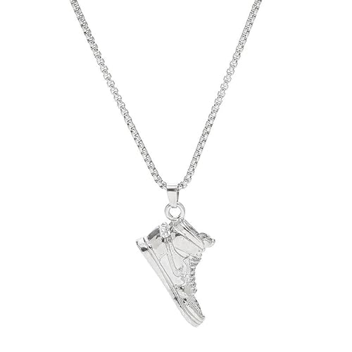 Collier en argent pour hommes et femmes style hip-hop avec pendentif chaussures tendance