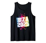 Ibiza 2025 | Vacaciones | Colorido Camiseta sin Mangas, Hombre, Negro, L